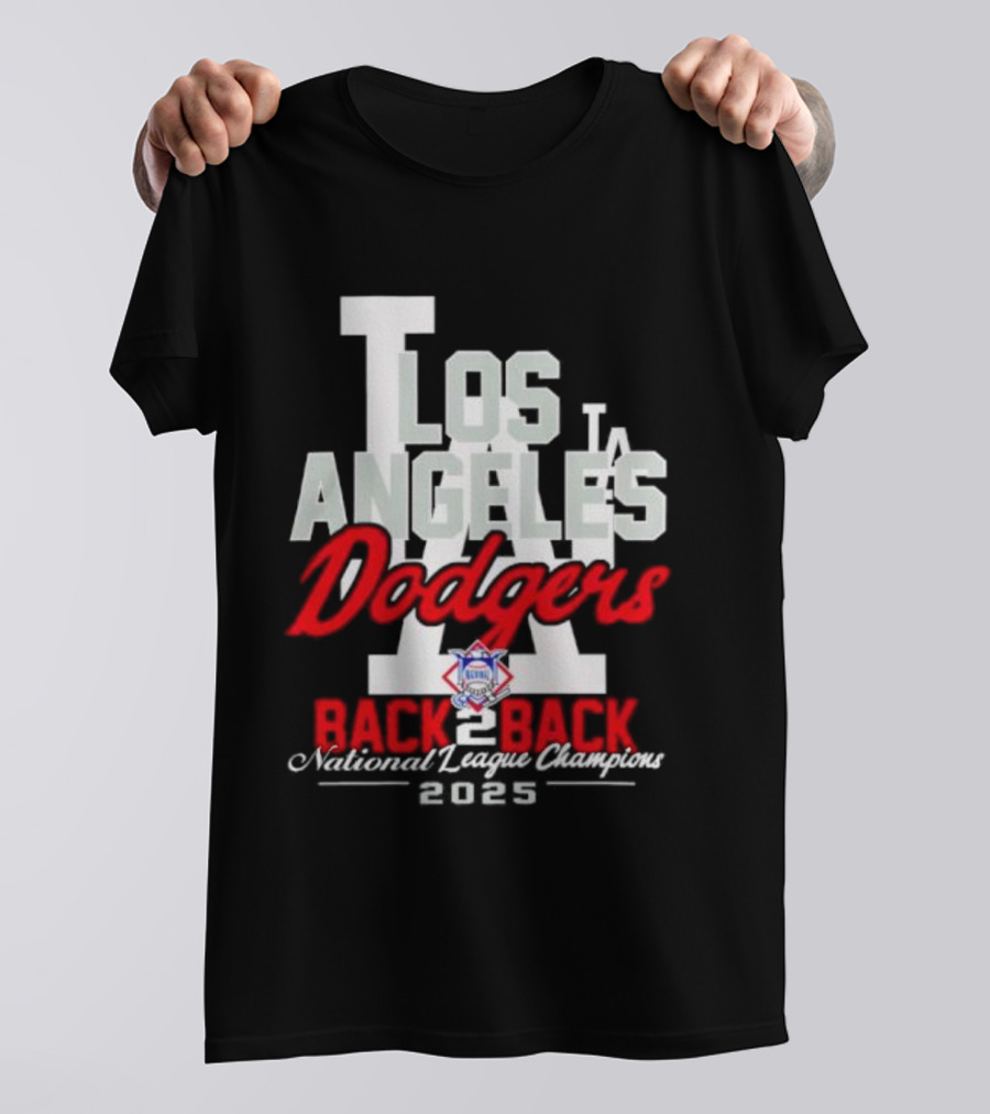 Los Angeles Dodgers Back 2 Back National League Champions 2025 T-Shirt