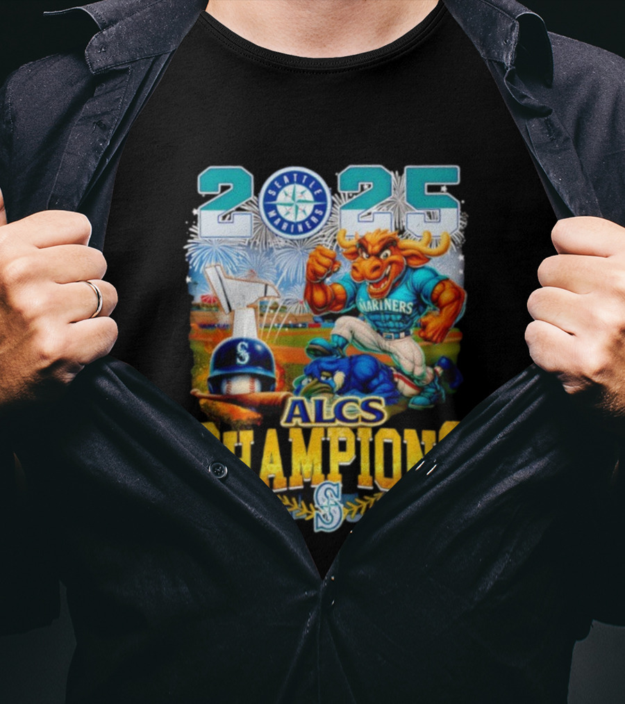Seattle Mariners 2025 ALCS Champions American League Series MLB Mascot T-Shirt