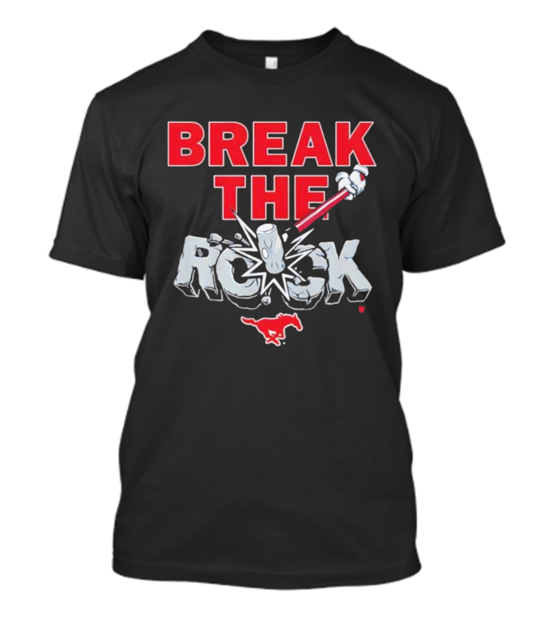 Break The Rock SMU Mustang Football Theme T-Shirt