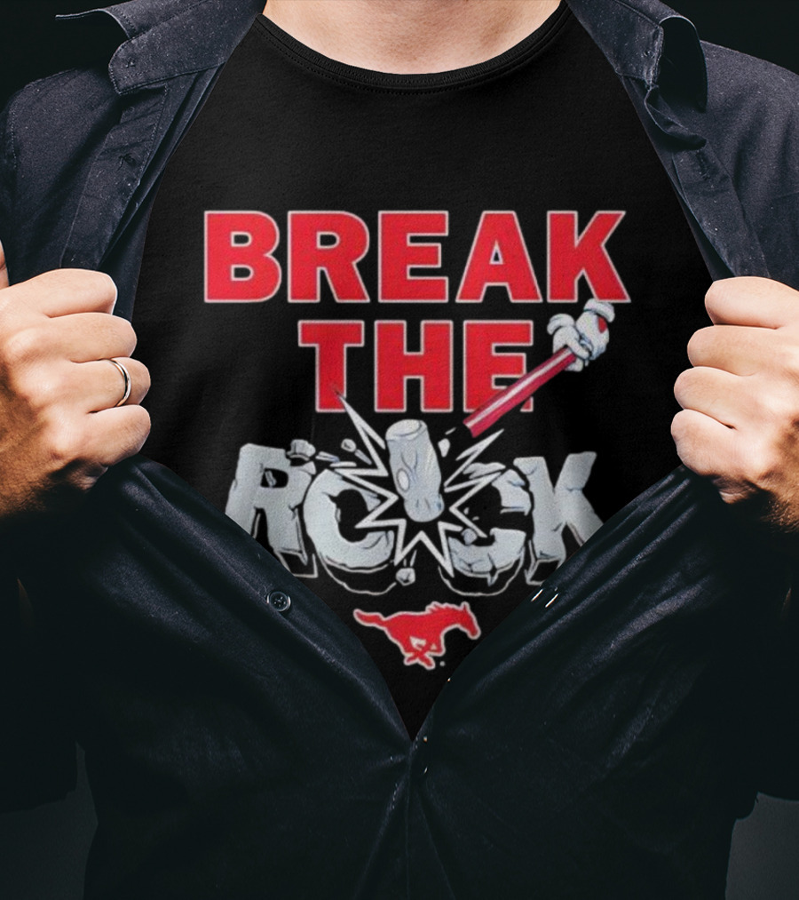 Break The Rock SMU Mustang Football Theme T-Shirt