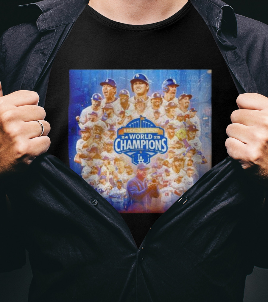 Back-To-Back 2024 2025 World Champions LA Dodgers T-Shirt