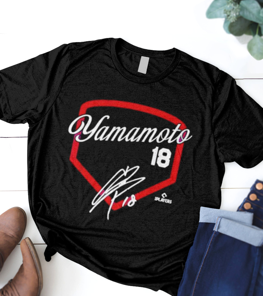 Yamamoto 18 Los Angeles Baseball Signature Design T-Shirt