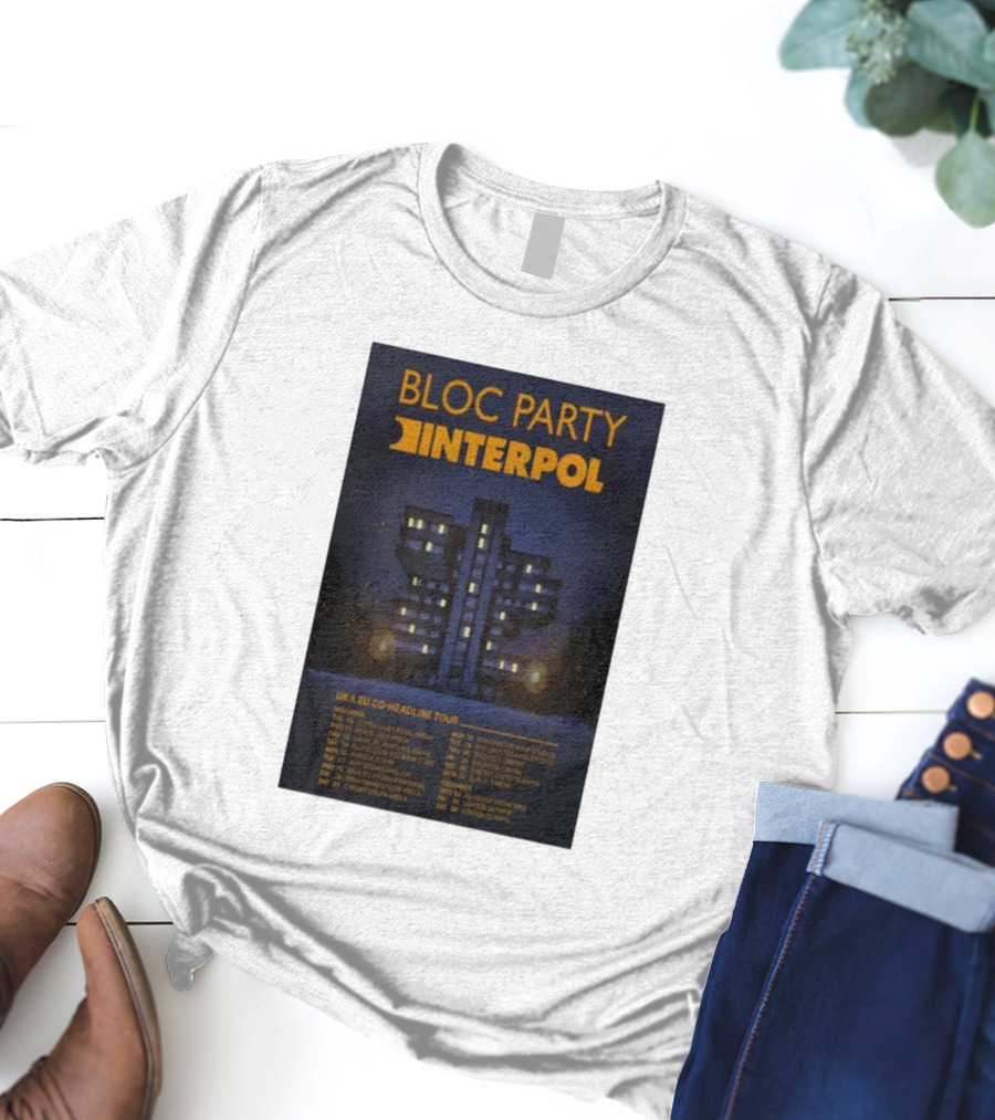Bloc Party Interpol UK EU Co-Headline Tour November 2026 T-Shirt