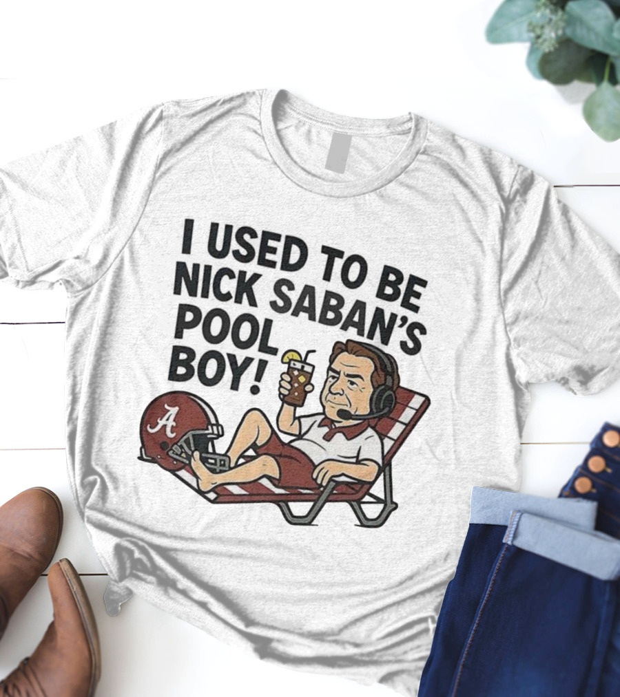 Nick Saban Pool Boy Alabama Football Cartoon Lounge Chair Parody T-Shirt