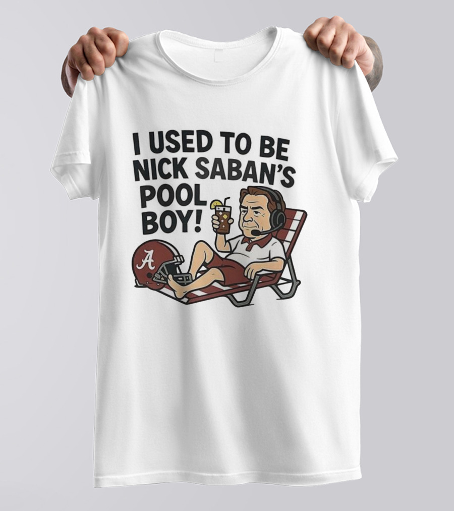 Nick Saban Pool Boy Alabama Football Cartoon Lounge Chair Parody T-Shirt