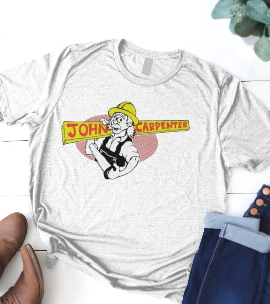 John Carpenter Worker Yellow Hard Hat Saw T-Shirt