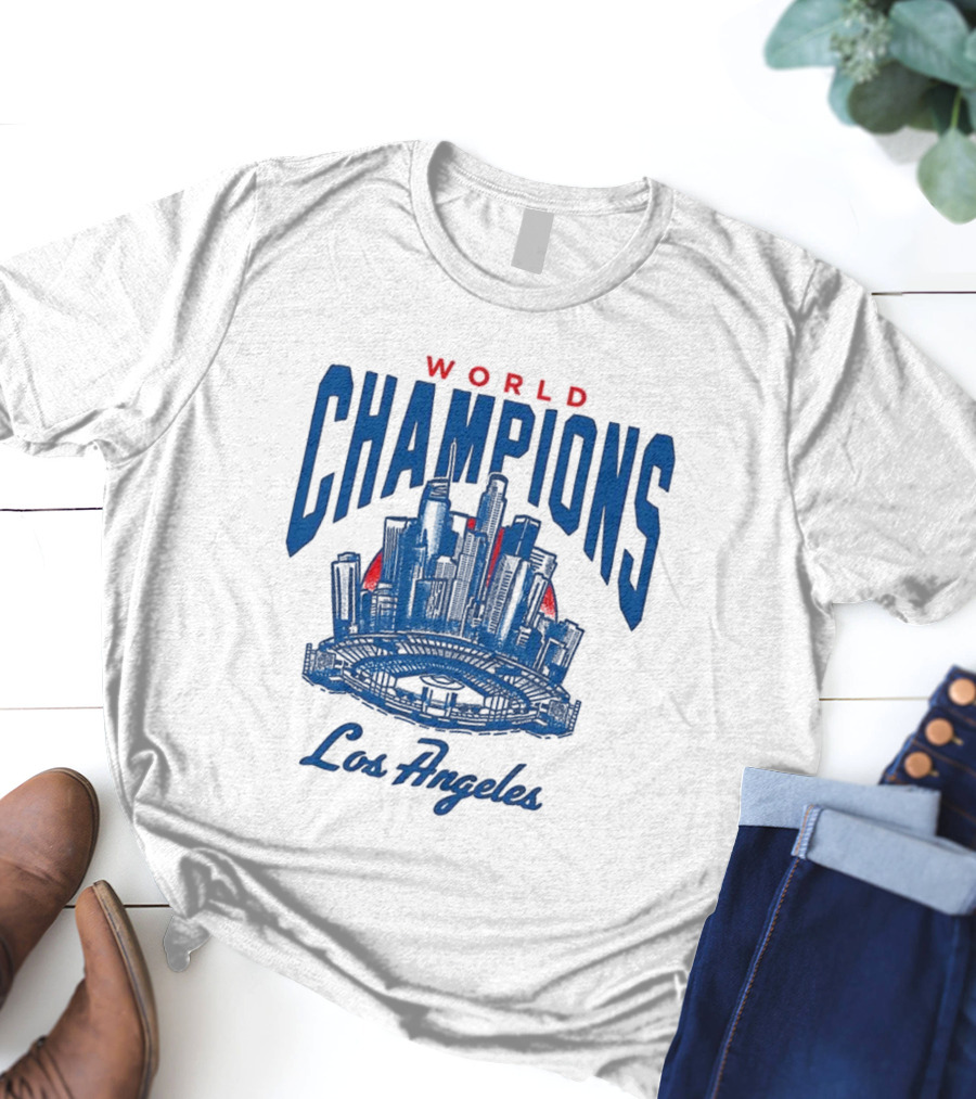 World Champions Los Angeles Dodgers Skyline 2025 T-Shirt