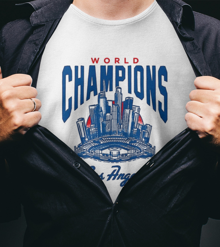 World Champions Los Angeles Dodgers Skyline 2025 T-Shirt