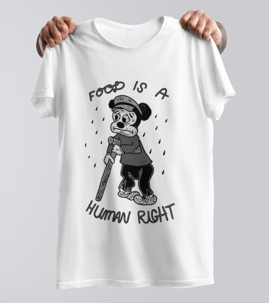 USP Mickey Mouse Food Is A Human Right Vintage Style T-Shirt