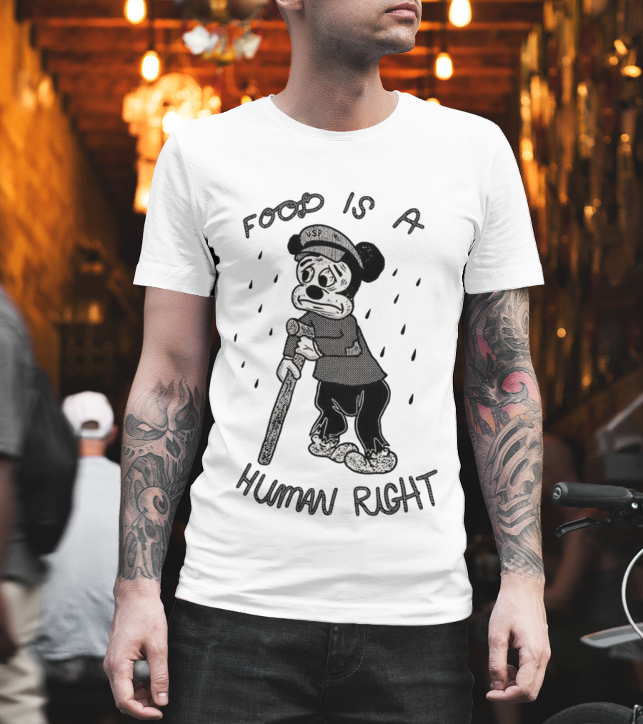 USP Mickey Mouse Food Is A Human Right Vintage Style T-Shirt