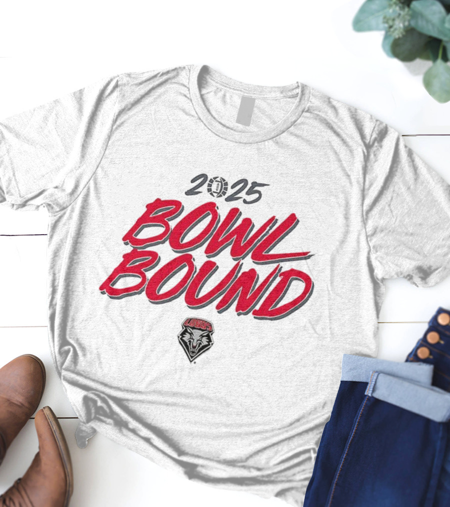 2025 Bowl Bound New Mexico Lobos Football T-Shirt