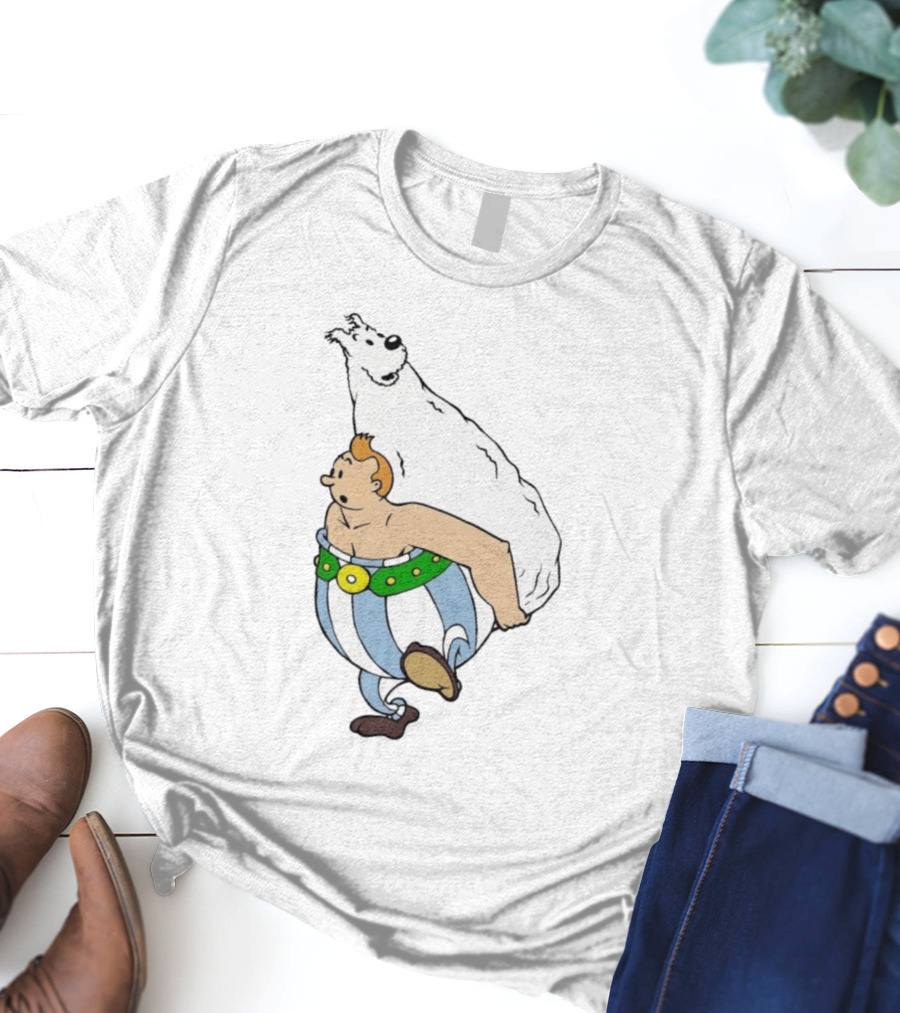 Obelix X Tintin Crossover With Obeltin Imagery T-Shirt