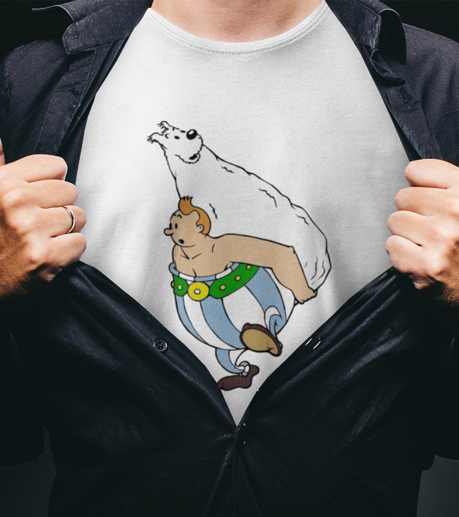 Obelix X Tintin Crossover With Obeltin Imagery T-Shirt