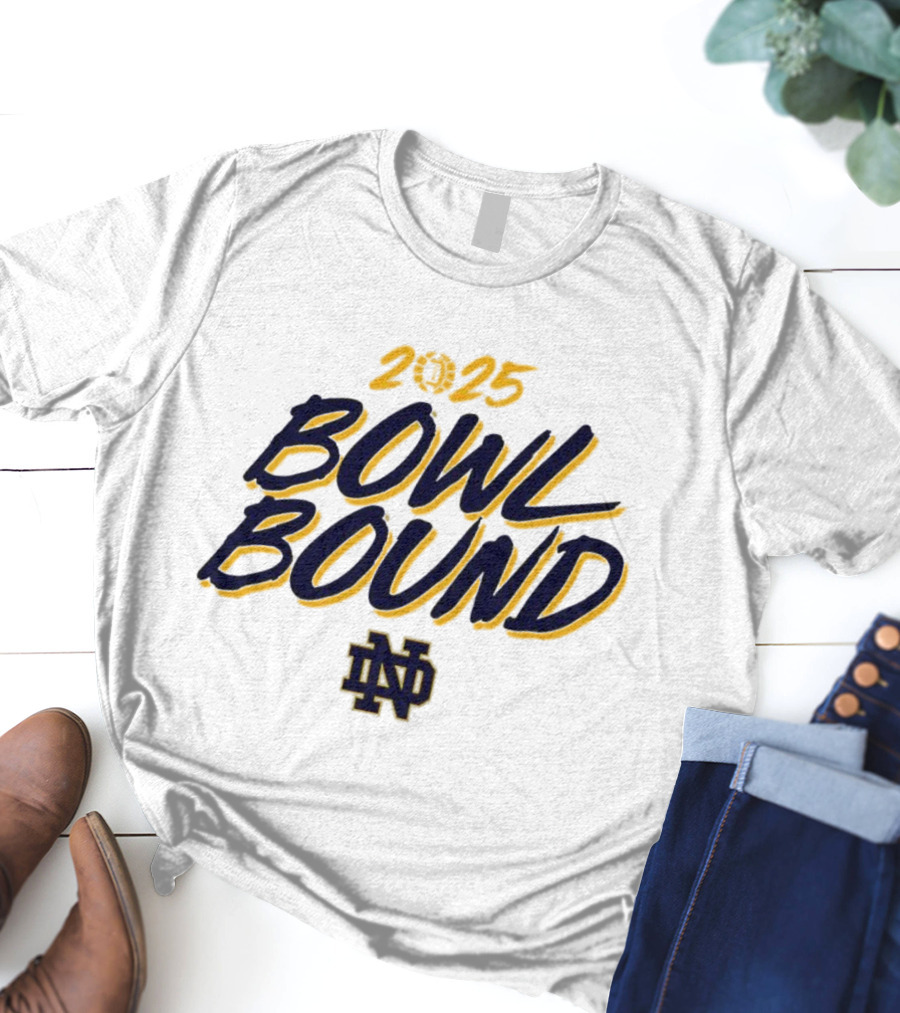 Notre Dame ND 2025 Bowl Bound Football T-Shirt