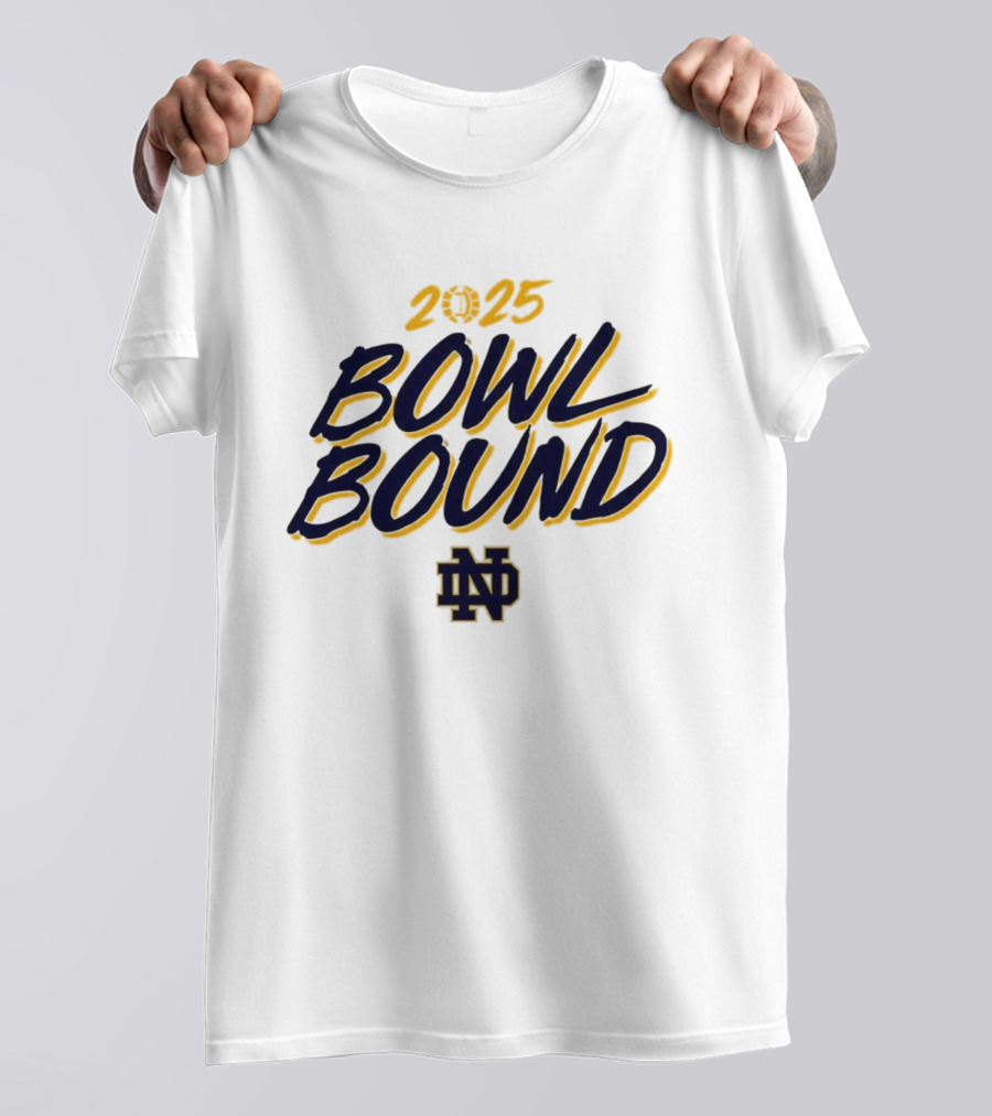 Notre Dame ND 2025 Bowl Bound Football T-Shirt