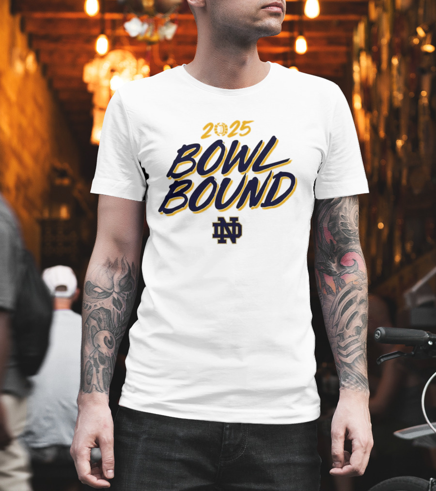 Notre Dame ND 2025 Bowl Bound Football T-Shirt