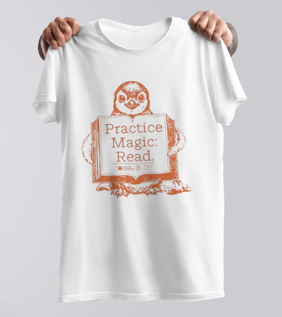 Penguin Holding Book Practice Magic Read T-Shirt