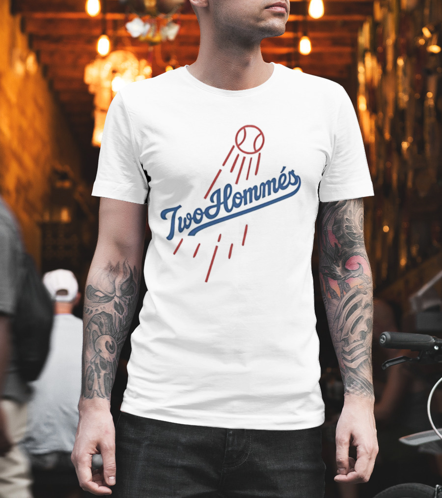 Two Hommés Baseball Collaboration Dodgers Style T-Shirt
