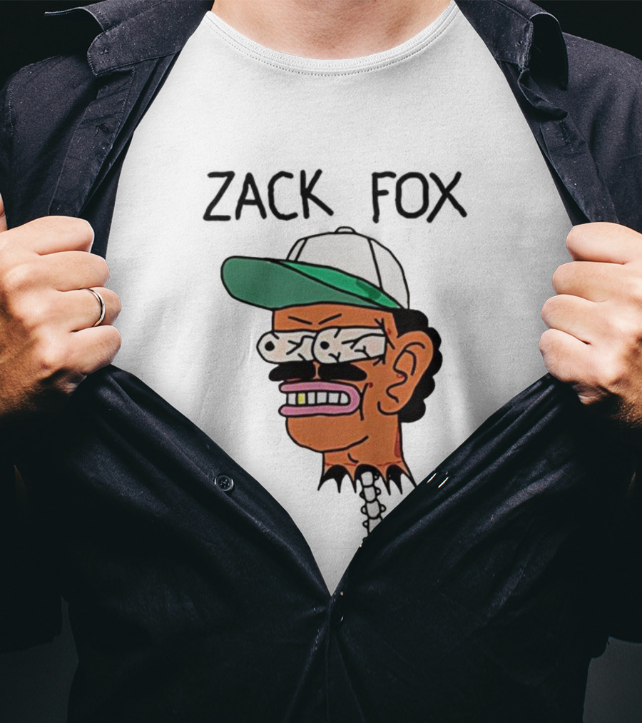 Zack Fox Bug-Eyed Head With Cap And Spinal Detail T-Shirt