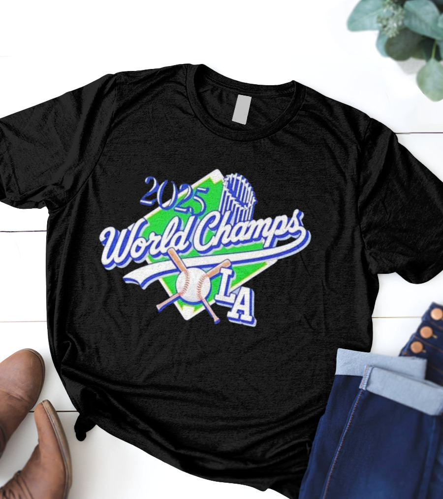 2025 World Champs LA Baseball Victory T-Shirt