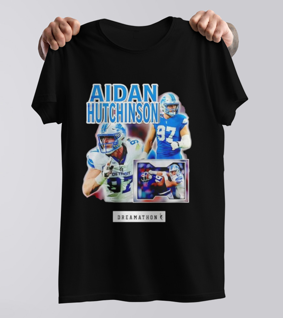 Aidan Hutchinson 97 Detroit Lions NFL Dreamathon T-Shirt
