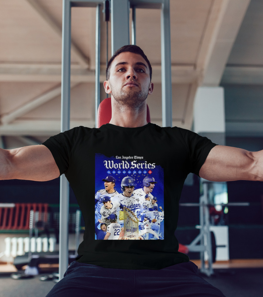 Los Angeles Dodgers World Series Champions 2025 Celebration With Iconic Moments And Championship Years T-Shirt