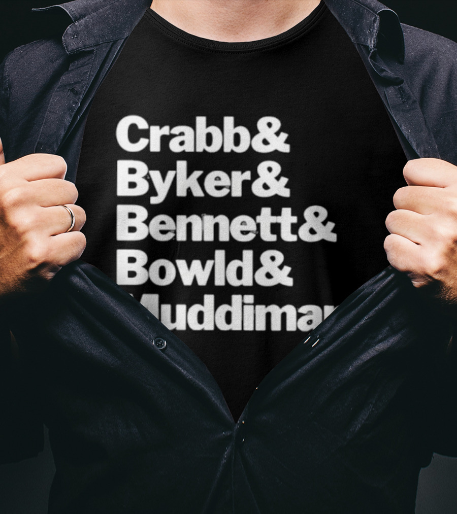 Crabb Byker Bennett Bowld Muddiman Iconic Names List T-Shirt