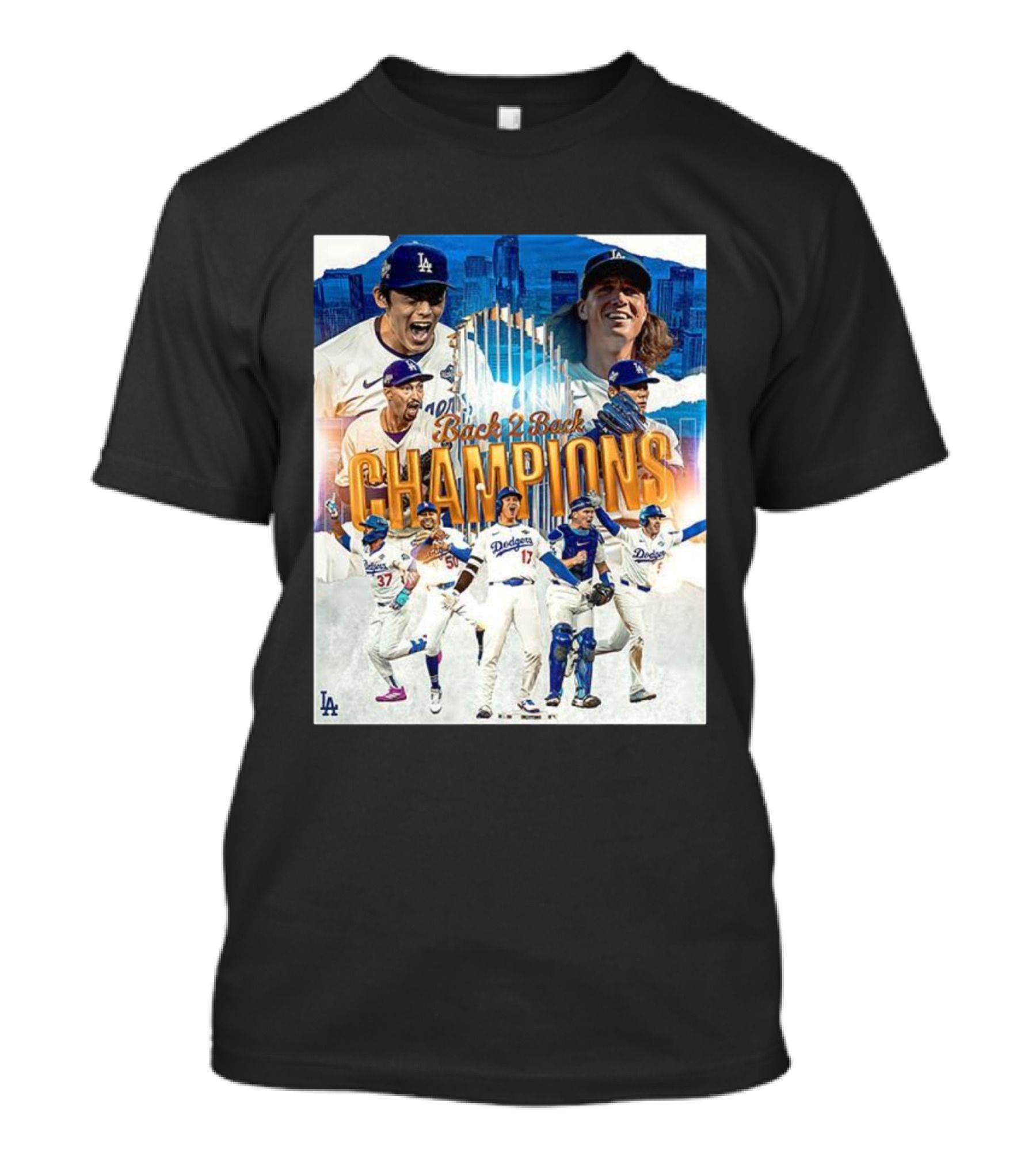 Back 2 Back Champions Los Angeles Dodgers 2025 Celebration T-Shirt