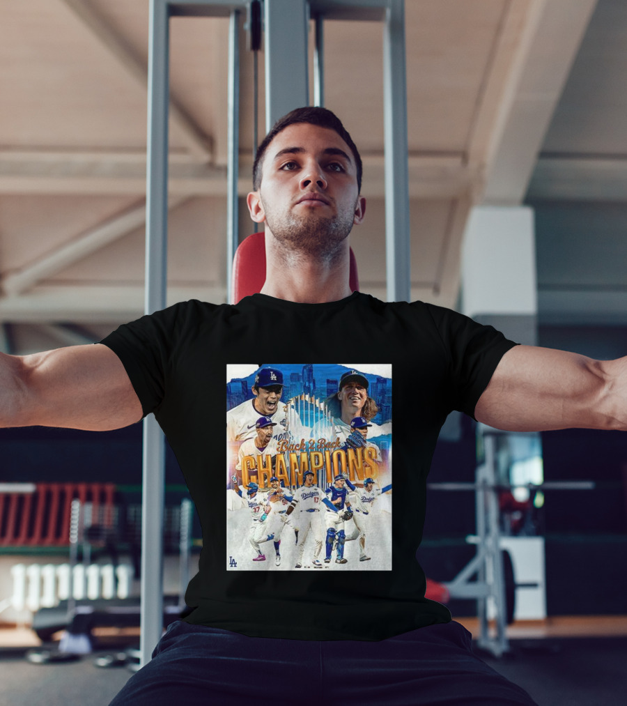 Back 2 Back Champions Los Angeles Dodgers 2025 Celebration T-Shirt
