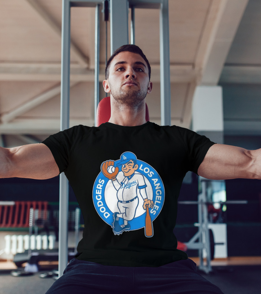 Los Angeles Dodgers Vintage Cartoon Character MLB Team Retro Style T-Shirt