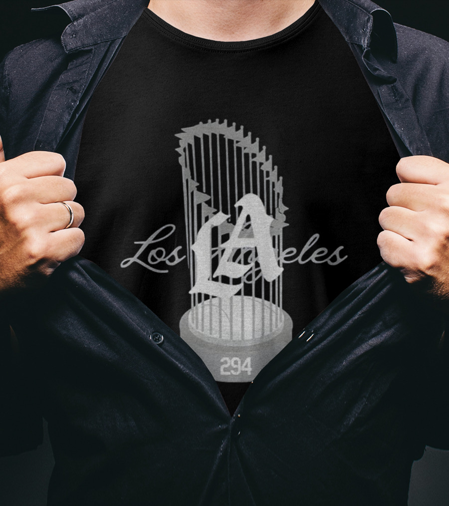 Los Angeles Dodgers LA 294 World Champs Trophy T-Shirt