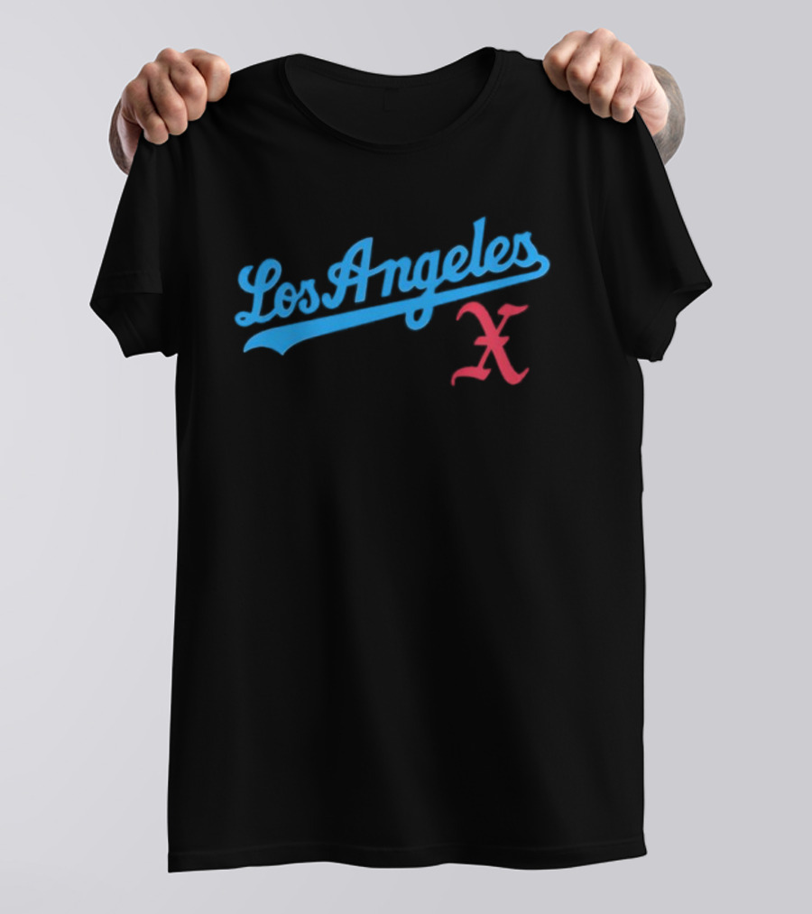 Los Angeles Crossed Red X Baseball Style T-Shirt