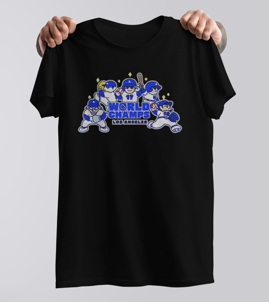 World Champs Los Angeles Big Five Chibi Anime Baseball 2025 T-Shirt