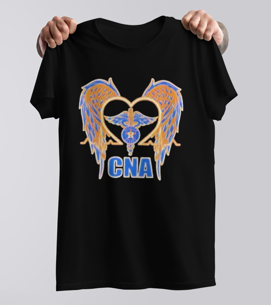 Houston Astros Wings Heart CNA Orange Blue T-Shirt