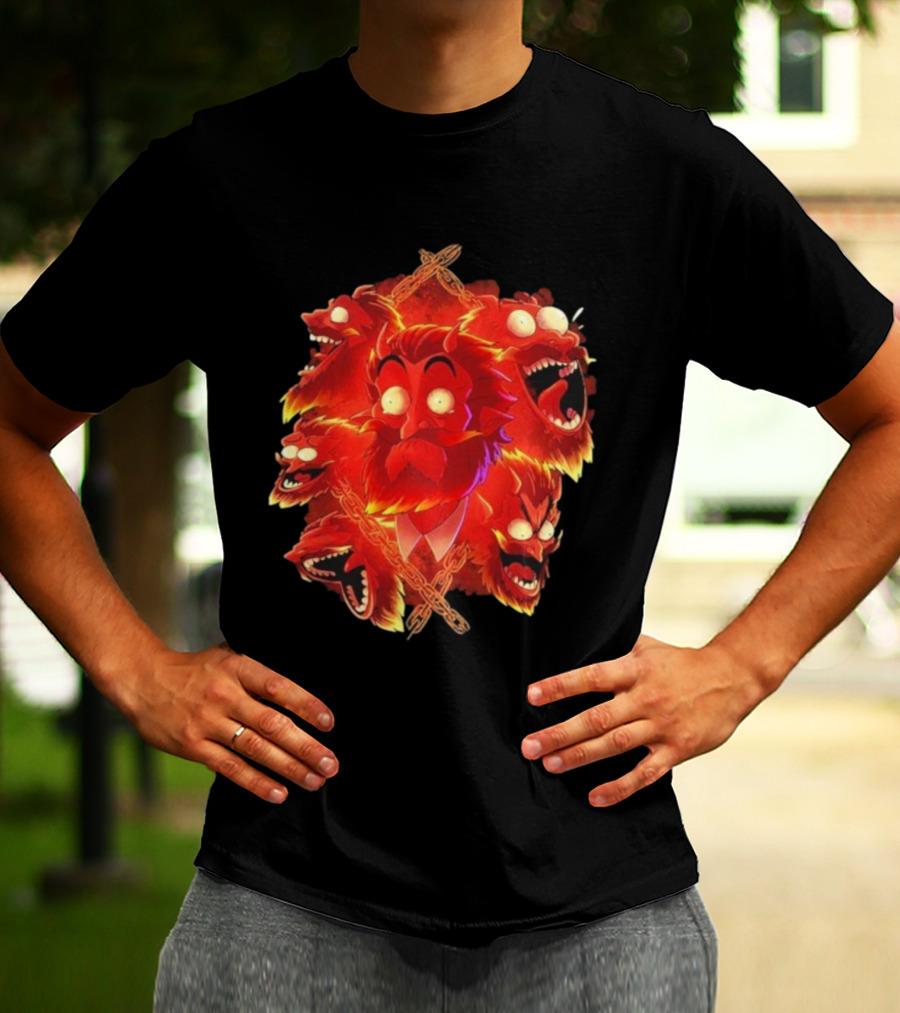Legends Of Avantris Gideon Laughing Fiery Demon Faces T-Shirt