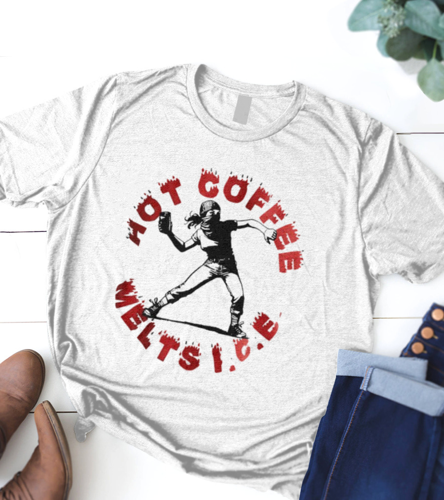 Hot Coffee Melts ICE Roller Derby Girl T-Shirt