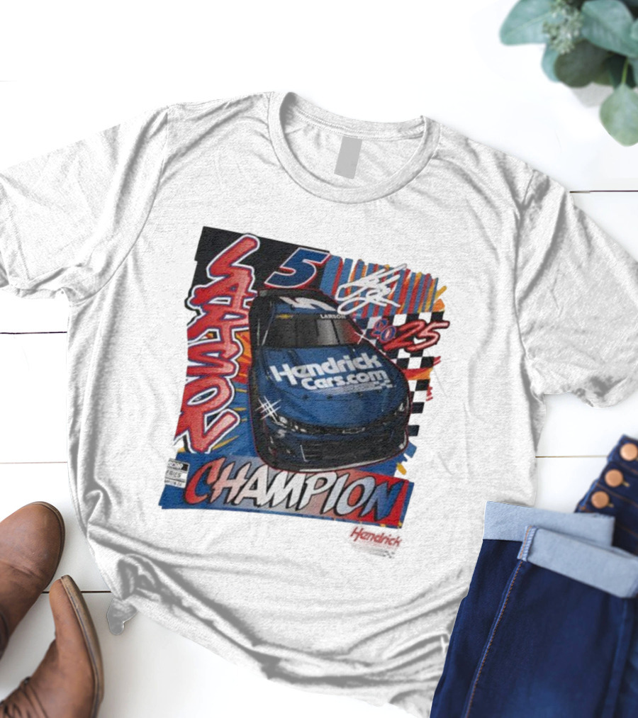 Kyle Larson 5 Champion Hendrick Cars 2025 NASCAR Cup Series T-Shirt