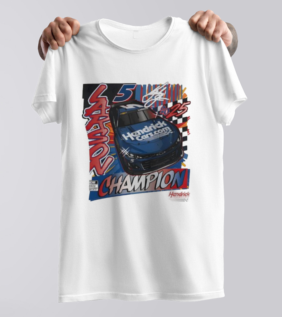 Kyle Larson 5 Champion Hendrick Cars 2025 NASCAR Cup Series T-Shirt