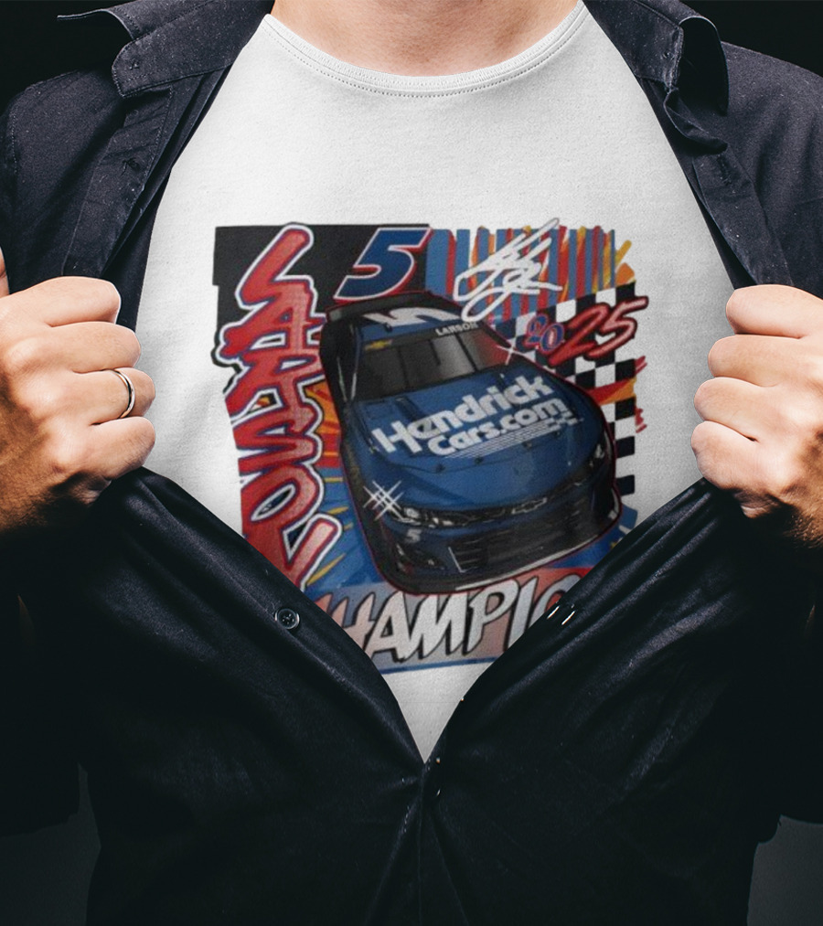 Kyle Larson 5 Champion Hendrick Cars 2025 NASCAR Cup Series T-Shirt