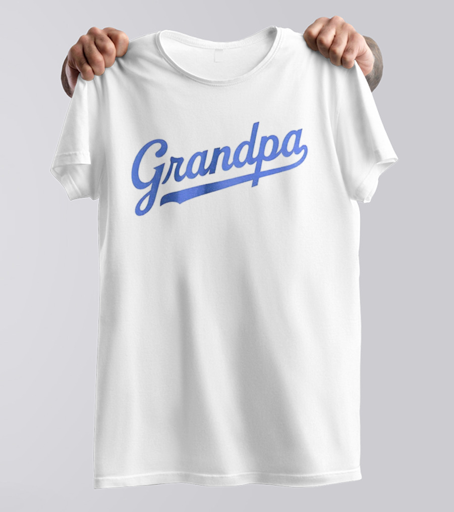 LA Dodgers Baseball Grandpa Styled Text T-Shirt