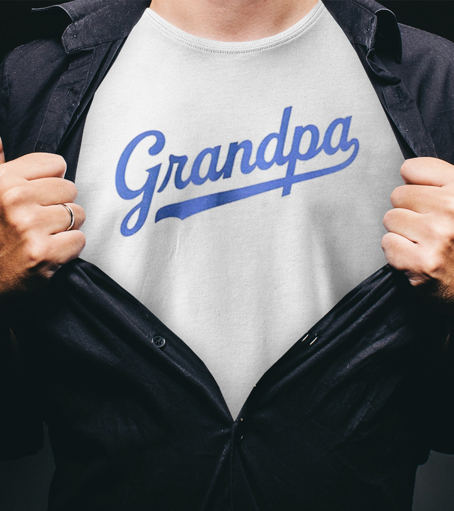 LA Dodgers Baseball Grandpa Styled Text T-Shirt