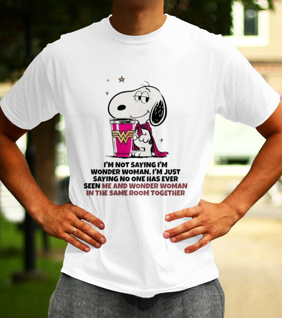 Snoopy And Wonder Woman Never Seen In The Same Room Together T-Shirt