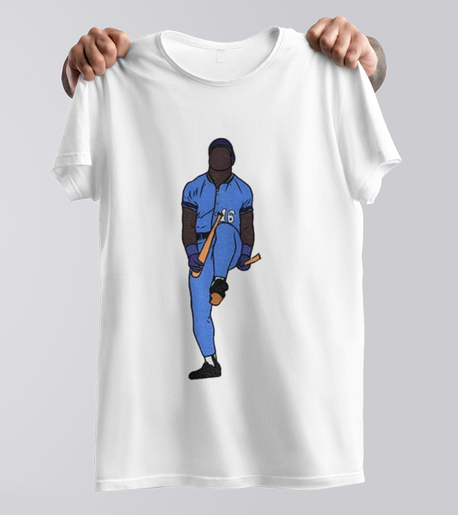 Bo Bichette Field Breaker Action Baseball Number 16 Blue Uniform T-Shirt