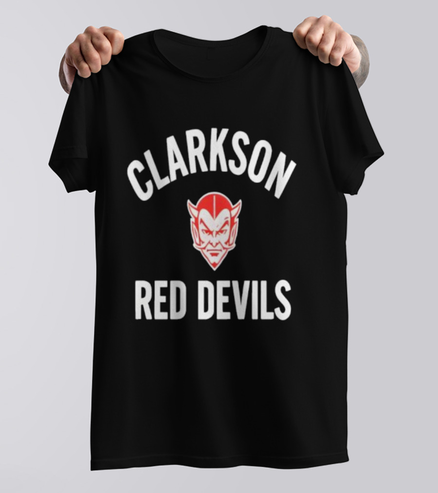 CLARKSON RED DEVILS Vintage Sports Team Emblem T-Shirt