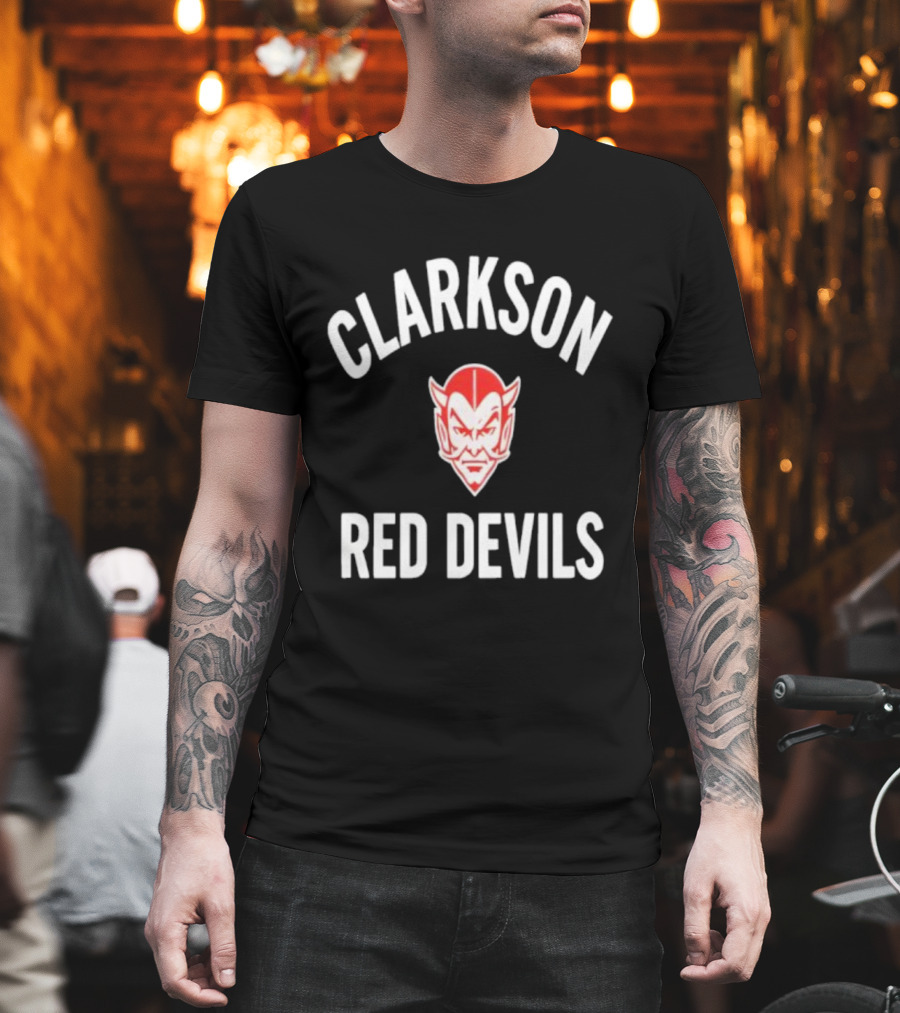 CLARKSON RED DEVILS Vintage Sports Team Emblem T-Shirt