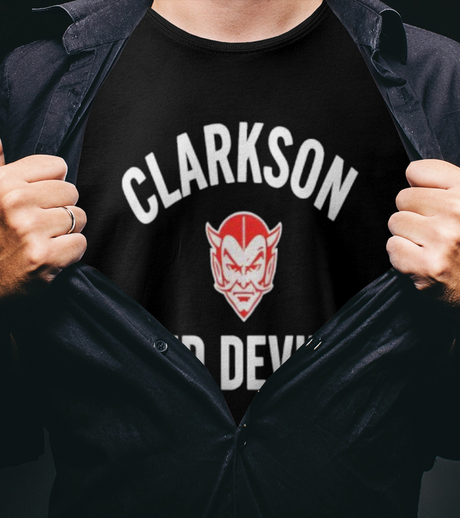 CLARKSON RED DEVILS Vintage Sports Team Emblem T-Shirt