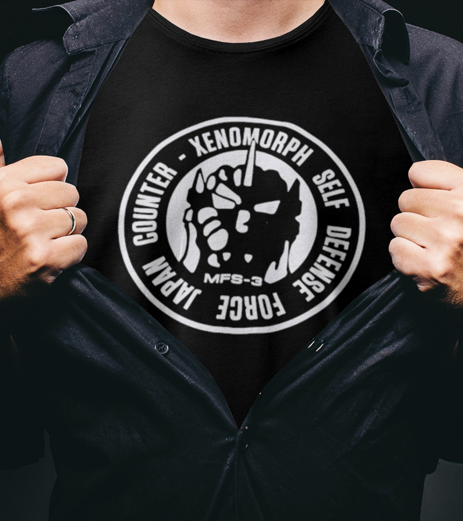 Counter Xenomorph Self Defense Force Japan Godzilla JXSDF T-Shirt