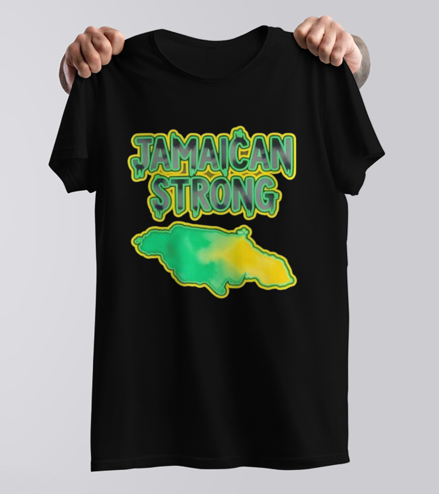 Jamaican Strong Watercolor Country Map T-Shirt