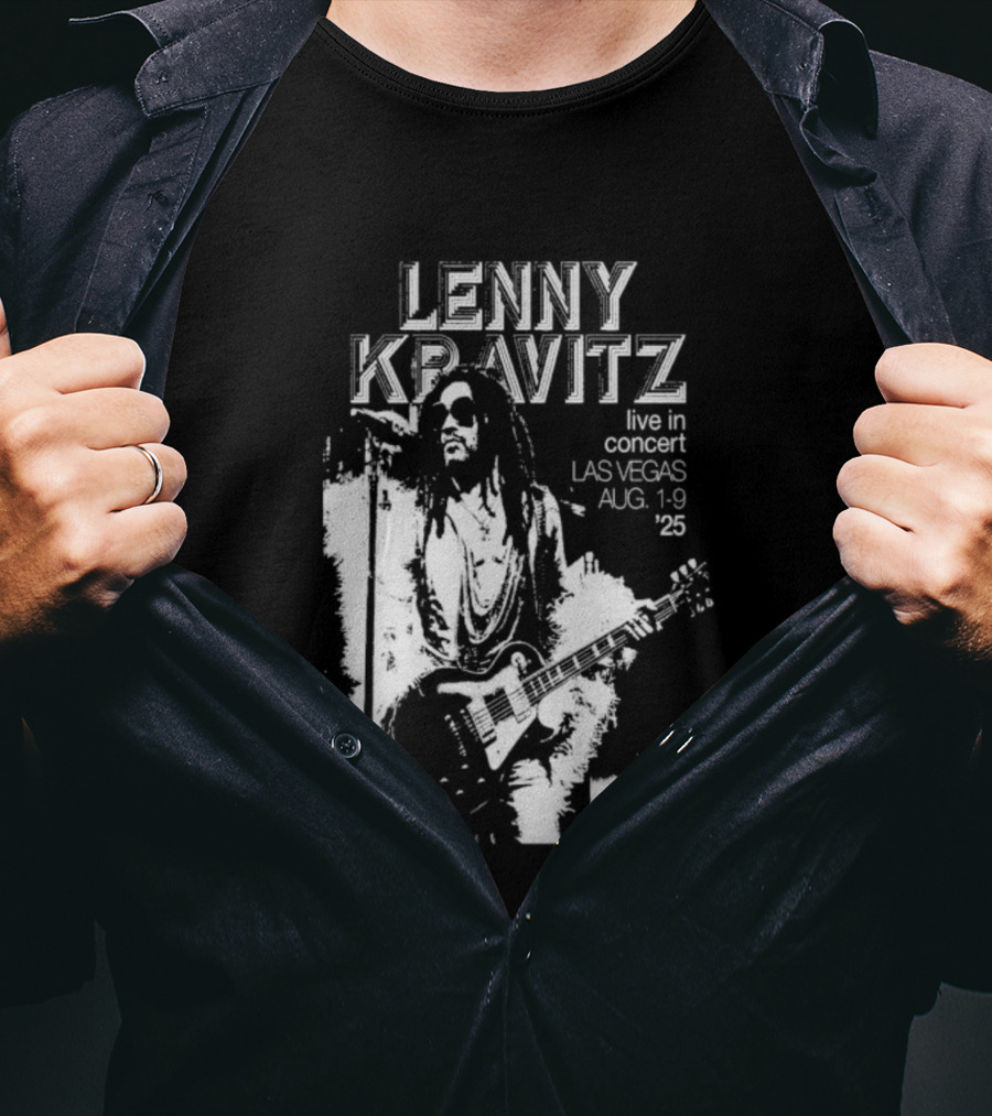 Lenny Kravitz Live In Concert Las Vegas Aug 10 2025 Tour T-Shirt