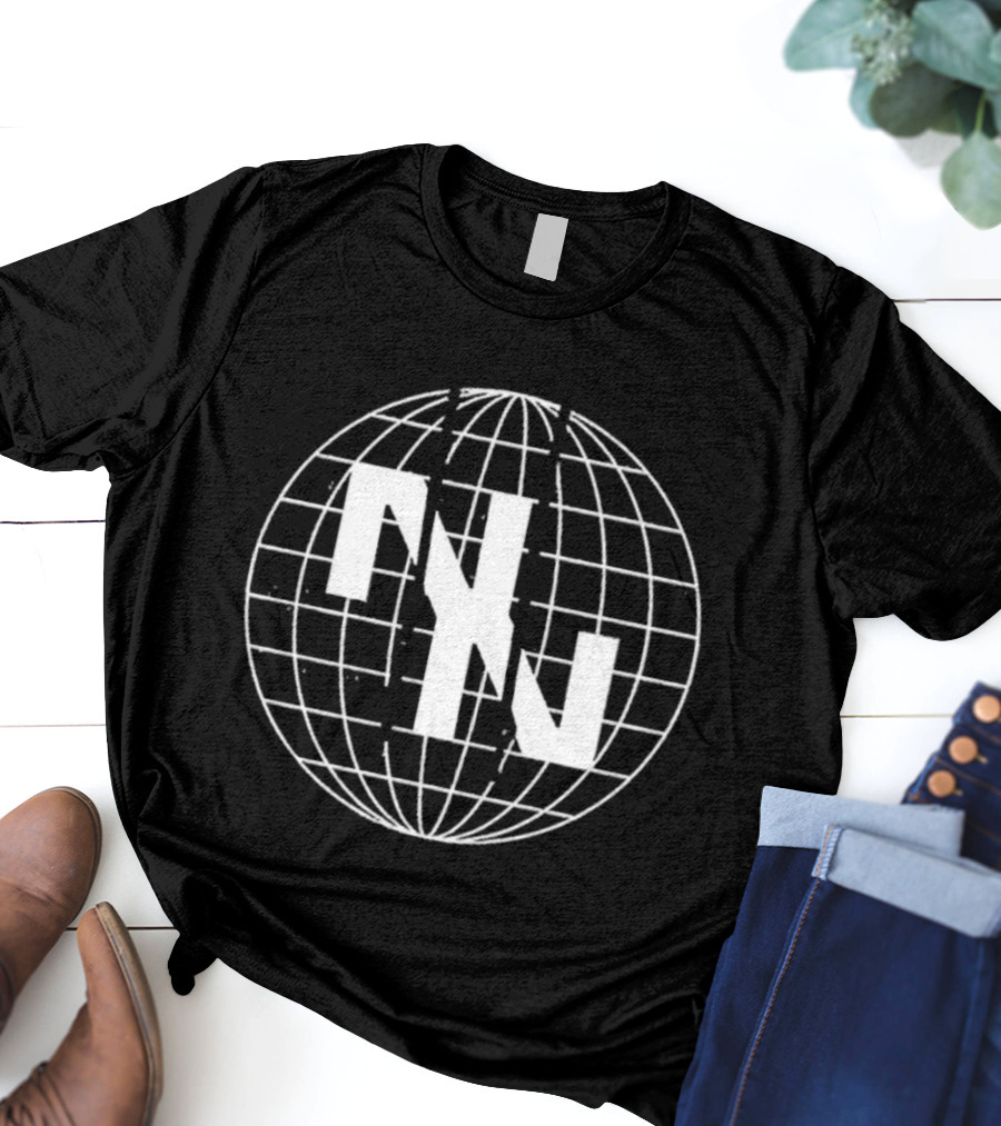 Now Now Digital World Globe Grid Overlay Design T-Shirt